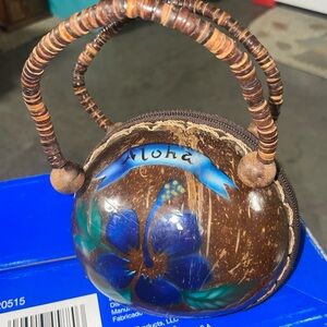 Coconut bag with painting from Hawaii